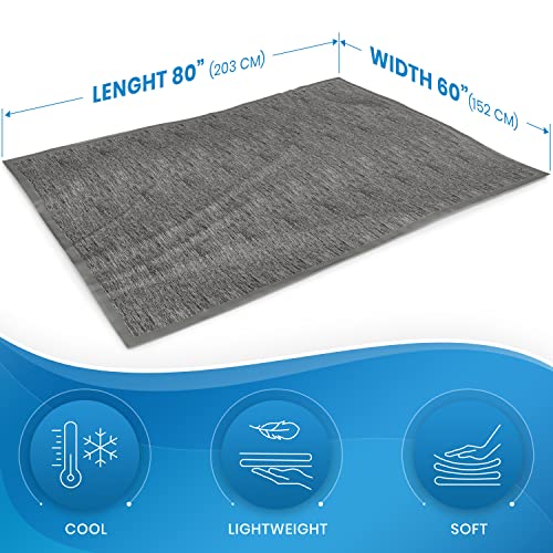 Everlasting Comfort Cooling Blanket For Hot Sleepers - Dual Sided Bamboo Summer Blanket Reduces Body Temperature Up To 10 Degrees In Under 5 Minutes - Light Cooling Throw Blanket For Sleeping (60X80) #TOP4