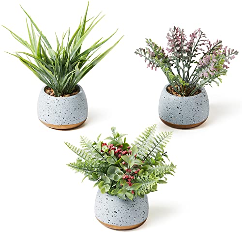 PRIMAISON Künstlicher Weihnachtsbaum Pflanzen Topfset 3er Set mit rundem Sprühfarbe Waschbecken Dekorative gefälschte Kunstpflanze für Haus Büro Schreibtisch Badezimmer Küche DIY Dekor Cover