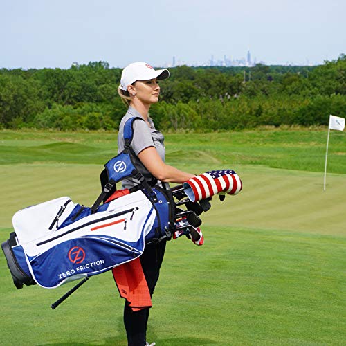 Zero Friction Bolsa de golfe azul-marinho com suporte de golfe, toalha de golfe de 101,6 cm e luva d