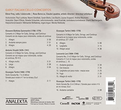 Early Italian Cello Concertos