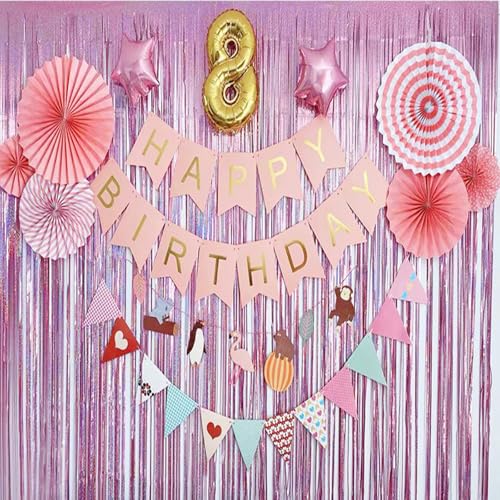 AILEXI 3 Pack 3.2ft*8.2ft Metallic Tinsel Curtains Foil Fringe Shimmer Streamers Curtain Door Window Decoration for Party Supplies - Laser Pink - Image 9