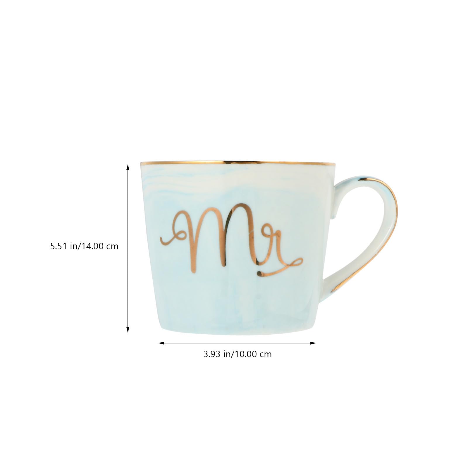 Gadpiparty Ensemble de 2 Tasses à Café en Céramique Effet Marbre Grosse Ouverture, Facile à Nettoyer, Cadeau Créatif pour Couple Lors des Fiançailles ou Mariage