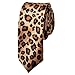 TopTie Unisex Leopard Spotted Slim Tan & Black Skinny 2 Inch Necktie Tie