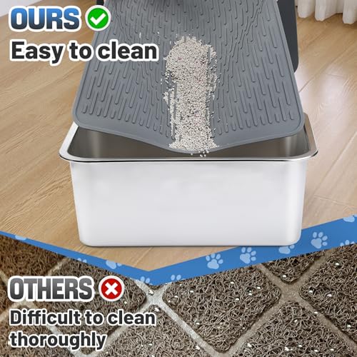 MEWTOGO Tapete De Areia Para Gatos Easy Clean - Tapete De Silicone Antiderrapante À Prova D'Água Pa