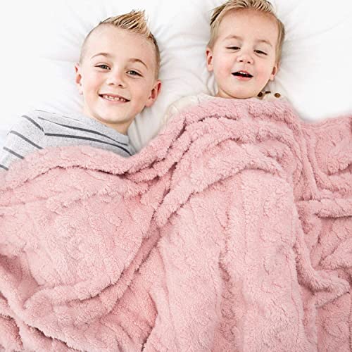 Homritar Fuzzy Throw Blanket For Women 3D Fleece Blankets For Unisex Kids Ultra Soft Warm Cozy Plush Fleece Comfy Flannel Blanket For Couch Sofa Bed (Pink, 50 X 60 Inch) #TOP3