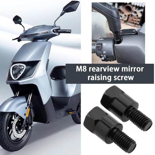 Be In Your Mind 4 Stück M8 32mm Motorrad-Spiegelhalterungsadapter RH und LH 8 Mm auf 8 mm Gewinde Höhenverstellschraube Lenkerspiegelmontage Schrauben mit Umgekehrtem Gewinde für Motorräder