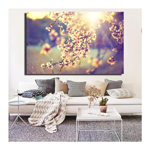 Peinture Sakura sur toile pour une ambiance zen dans votre salon
