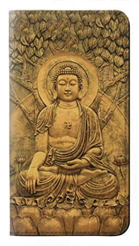 Étui Samsung Galaxy S26 Ultra en cuir avec motif imprimé Bouddha en bas-relief