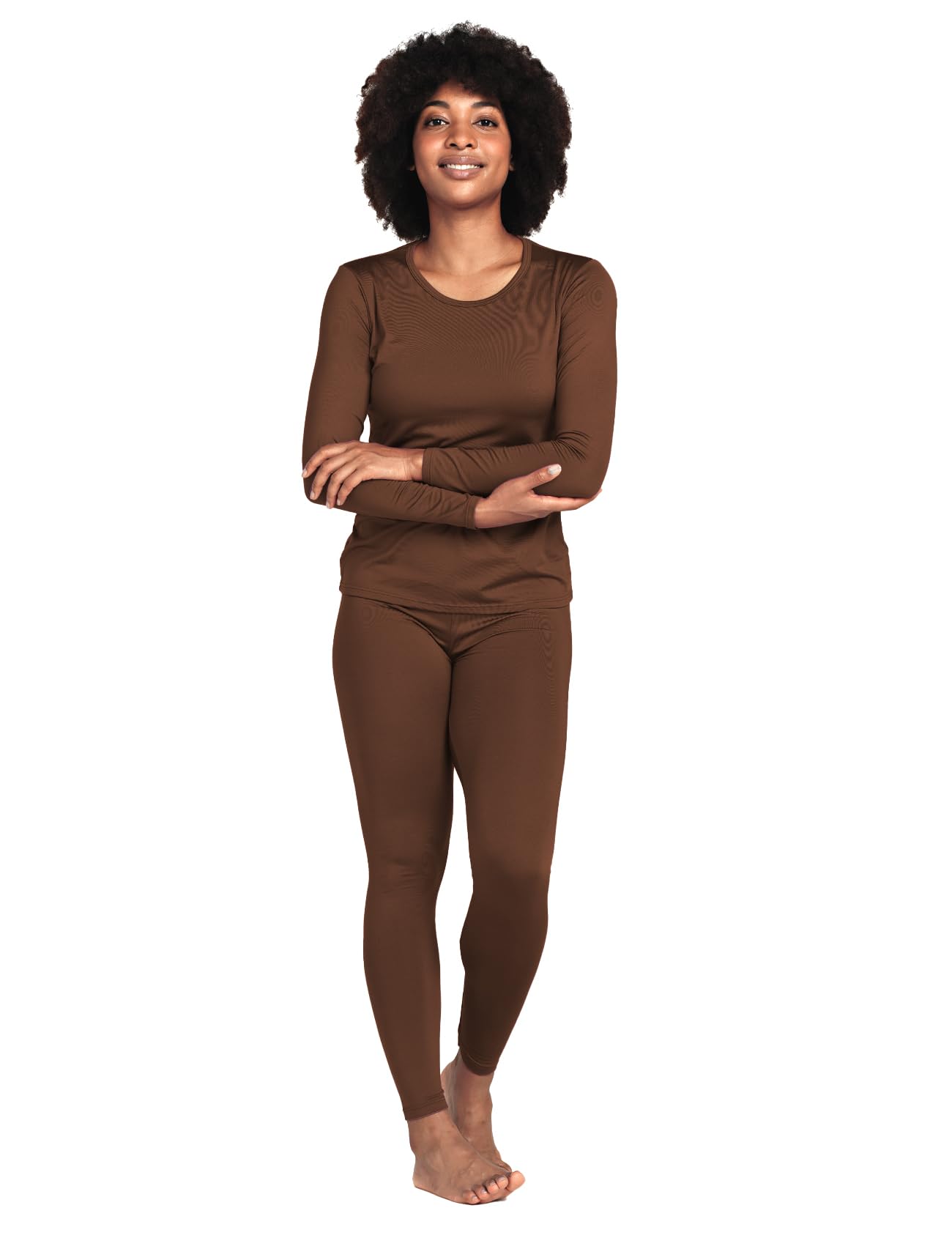 LAPASA Completo Termico Donna Fodera in Micropile Calore Base L17 - Abbigliamento Intimo Invernale Maglietta Pantaloni Calzamaglia Tuta Sci Trekking