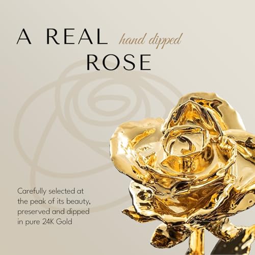 Image of Forever Rose 24K Gold Dipped Real Rose, Handmade, in Gold Gift Box