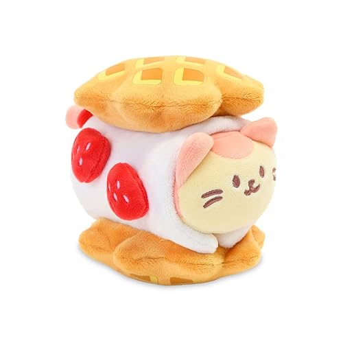 Anirollz Stuffed Animal Plush Toy – 6" Small Bakery Theme Outfitz Plush Doll | Soft, Squishy, Warm, Cute, Comfort, Safe | Birthday Gift Pillow with Kitty Cat in Waffle Kitiroll - Kittiroll - 6 inch