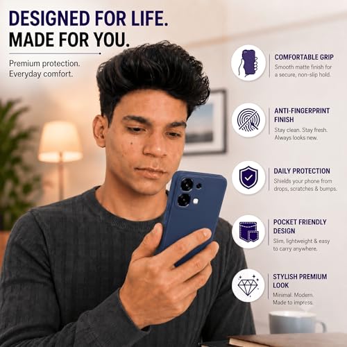 Image of FIRST MART Matte Silicone Back Cover for Oppo F33 - Blue
