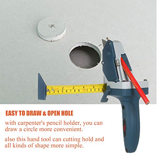 VISLONE All-in-one Gypsum Board Cutting Tool with Measuring Tape and Utility Knife Mark and Cut Drywall Shingles Insulation Tile Carpet Foam
