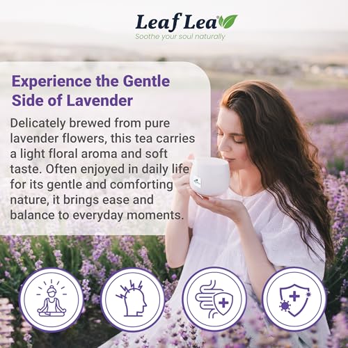 Image of LeafLea Lavender Tea Bags, Calming Lavender Herbal Tea, 80 Count Pack of 2