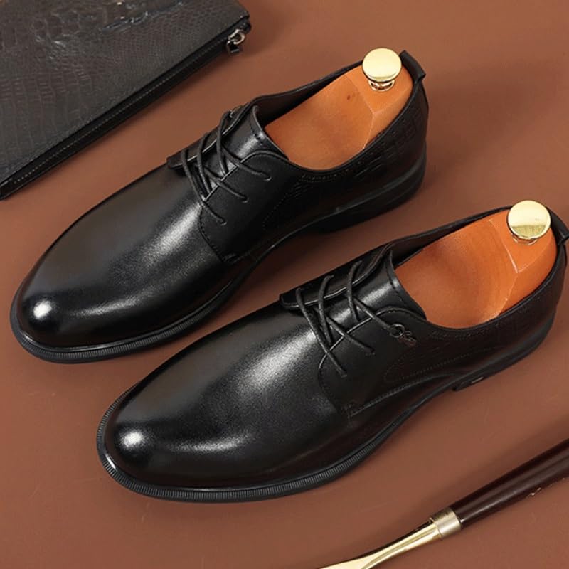 Men's Classic Business Derby Shoes Round Toe Lace Up Lug Sole Soft Bottom Comfortable Fashion Work Dating Dress Shoes for Men3