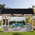 StarEcho Wooden Hardtop Gazebo 12 x14 FT,Heavy Duty Cedar Wood Pavilion Gazebos with Galvanized Steel Gable Roof,Outdoor Gazebo for Lawn Backyard Deck Patio Garden