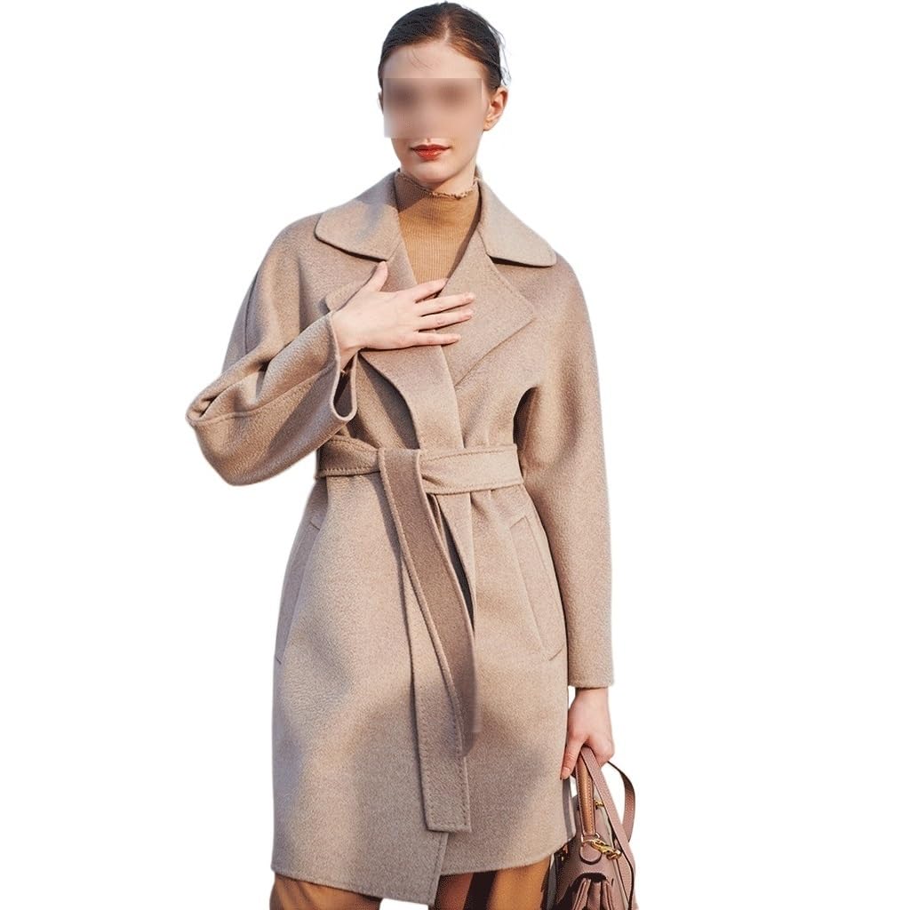 Amazon.com: ZUIAI Oatmeal Color Double-Sided Cashmere Coat Women