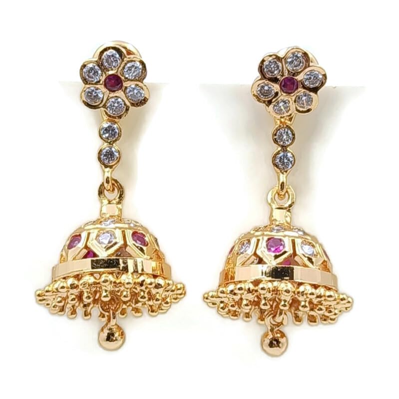 PRS GOLD COVERING -Womens micro plated impon jimiki jhumkha (earring) (B0CFJPVH29) Amazon Price History, Amazon Price Tracker