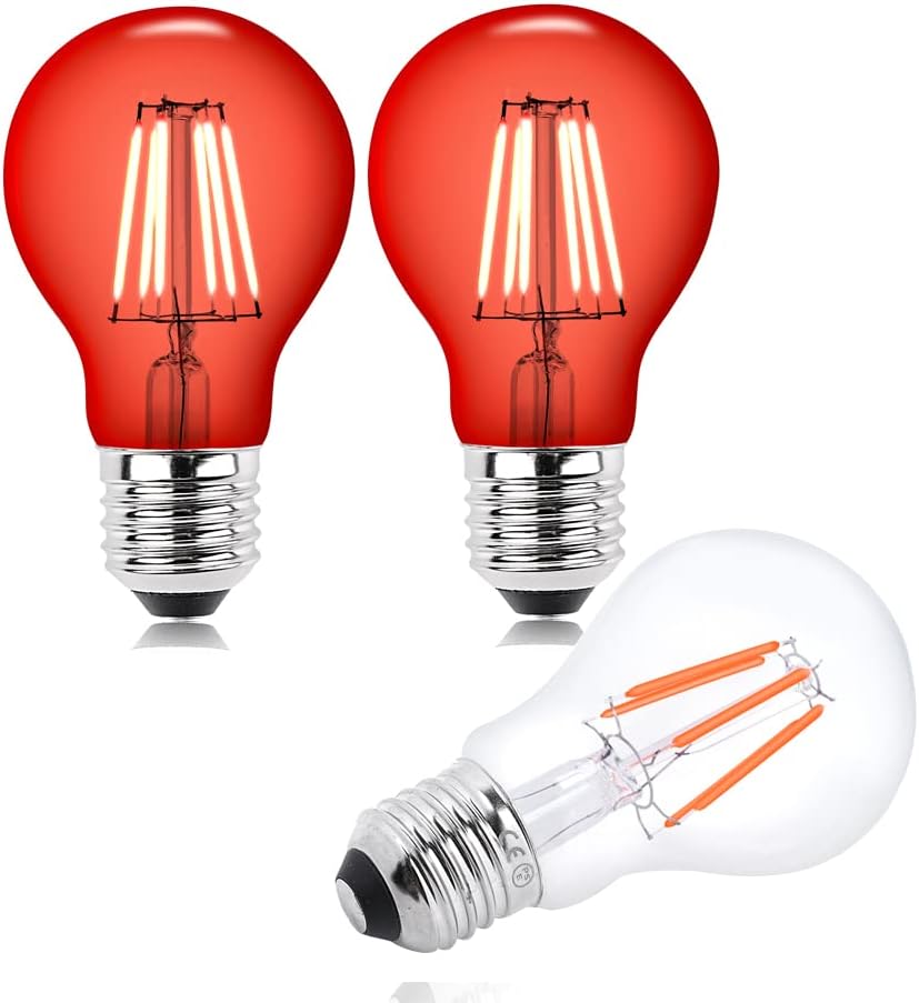 Bonlux 2x 6W Red Led Light Bulb,E27 Red Filament Led Bulb, 60W Incandescent Replacement, Suitable with Festival Lighting, Bar/Party/Indoor/Outdoor Decoration Lighting,Halloween,Christmas Light