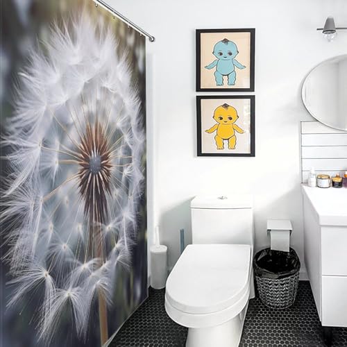 Rideau de douche dandelion polyester imperméable lavable pour baignoire 122x183cm - 3