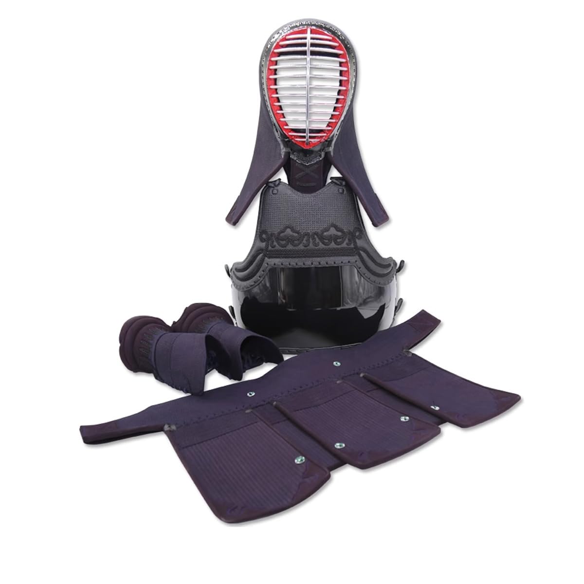 Kendo Bogu Zestaw Sztuk Walki Zaopatrzenie Kendo Zestaw Zbroi (Men/Tył/Kote/Tare) 3 mm Tkana Embro, Zestaw-2, S, Klasyczny