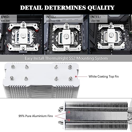 Image of Thermalright Assassin X 120 SE White CPU Air Cooler, 4 Heat Pipes, TL-C12CW PWM Quiet Fan CPU Cooler with S-FDB Bearing, for AMD AM4 AM5 /Intel 1700 /1150 /1151 /1200 /1851