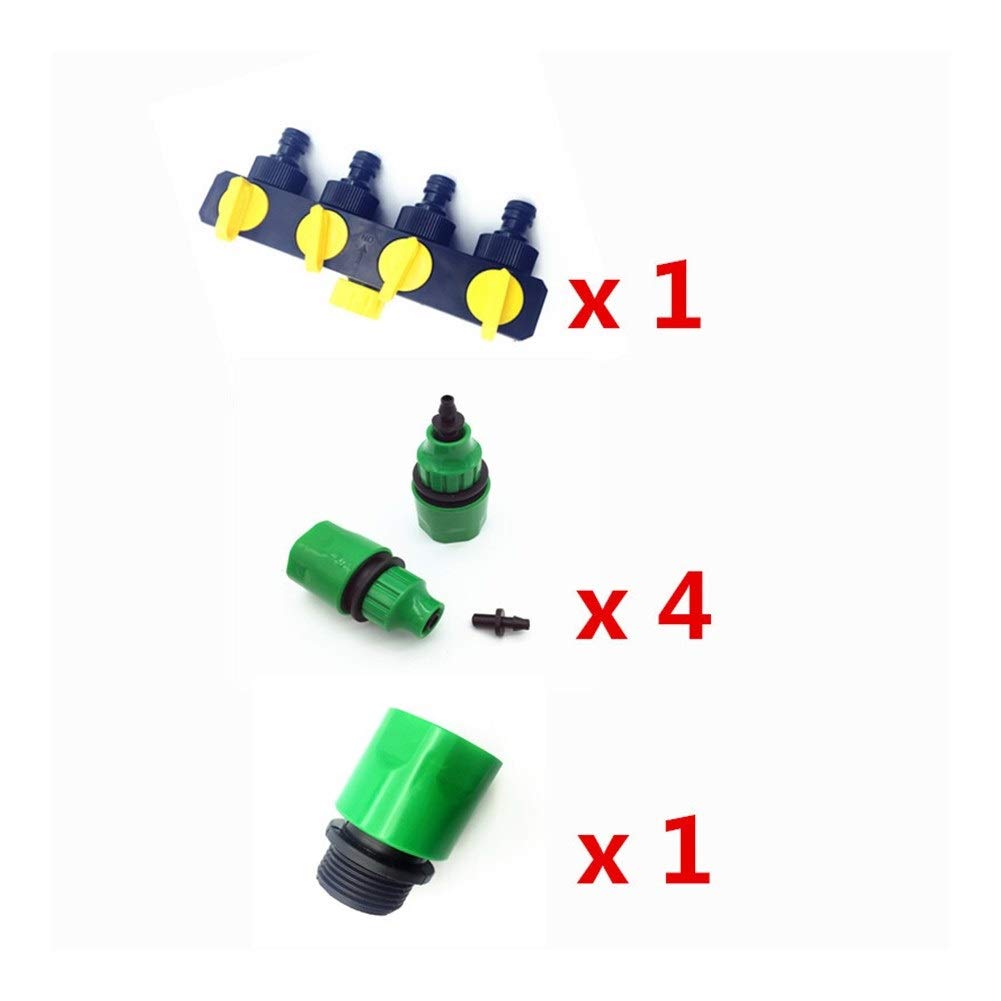 1 Set (6 Pcs) 4 Way Shunt Water Pipe Connector Water Diverter Drip Garden Irrigation 4/7 Or 8/11 Hose Connector Fitting (Diameter : 1 set)