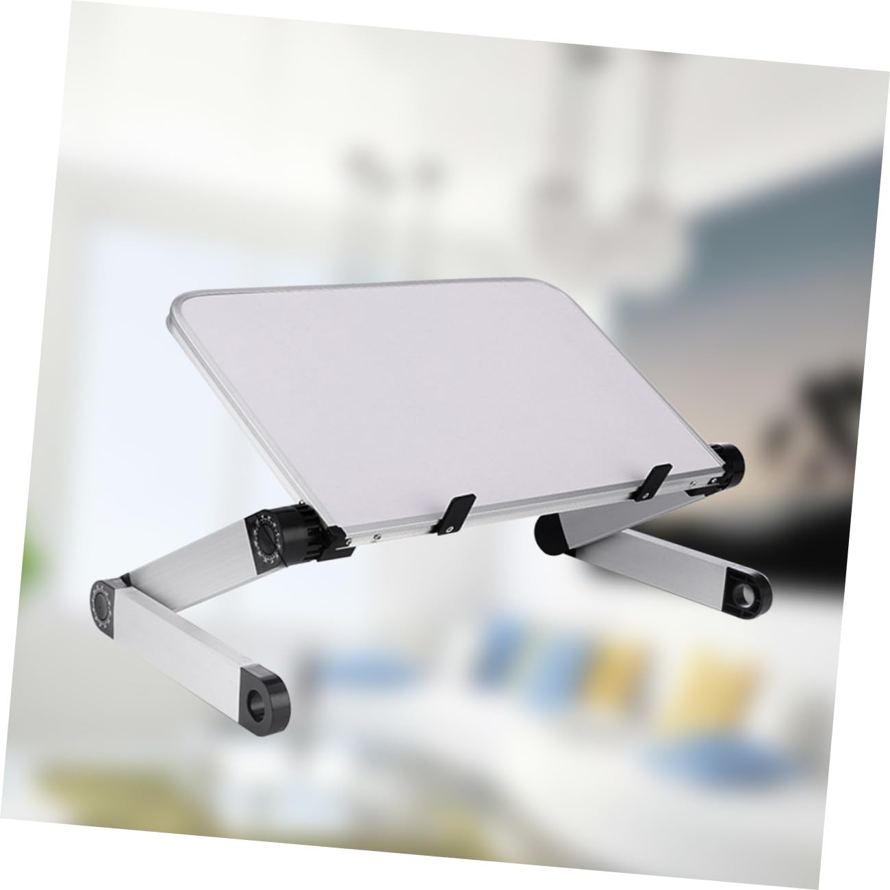 Lurrose Support pour Ordinateur Portable en Fer Réglable et Robuste Ventilation, Adapté pour Bureau, pour Ordinateur Portable et Tablette Blanc