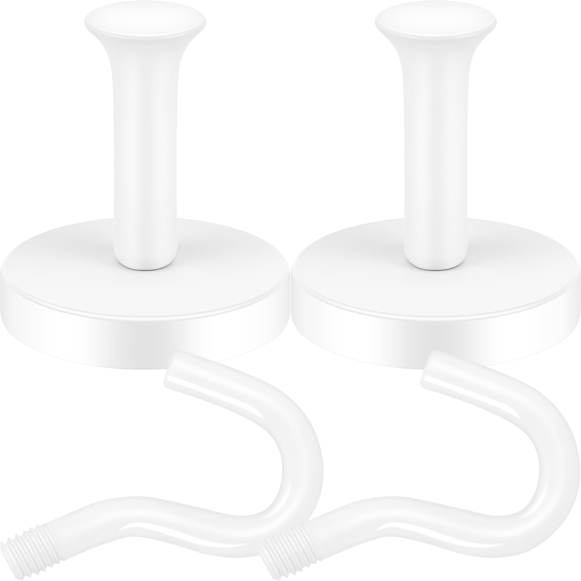 Neosmuk Magnetischer Kleiderhaken,77kg starke, Extra Schwere Magnet-Haken, Magnetischer Kranzaufhänger/-Halter für Metalldtüren, Handtasche, Handtuch, Strumpf, Kreuzfahrtkajüte, Weiß, 2er-Pack