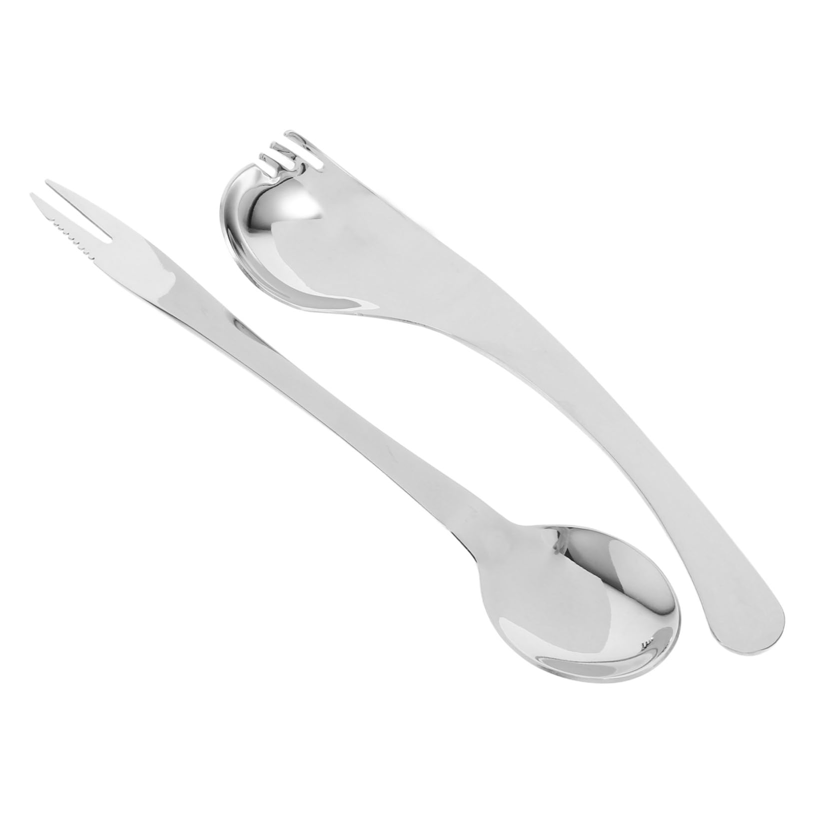 AUTSUPPL Eating Utensils Curved Spoon Fork Set Portable Silverware for Disabled Arthritic Home Travel