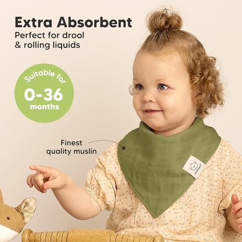 KeaBabies 8-Pack Muslin Baby Bibs for Boys, Girls and 8-Pack Baby Bibs - Muslin Bandana Scarf for Kids, Infant, Boys & Girls - Soft, Absorbent Drool Catcher for Teething & Drooling Toddler2