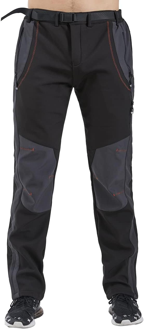 GASH HAO Men's Snow Ski Pants Waterproof Insulated Snowboard Pants Breathable Fleece Lined Zipper Bottom Ankle