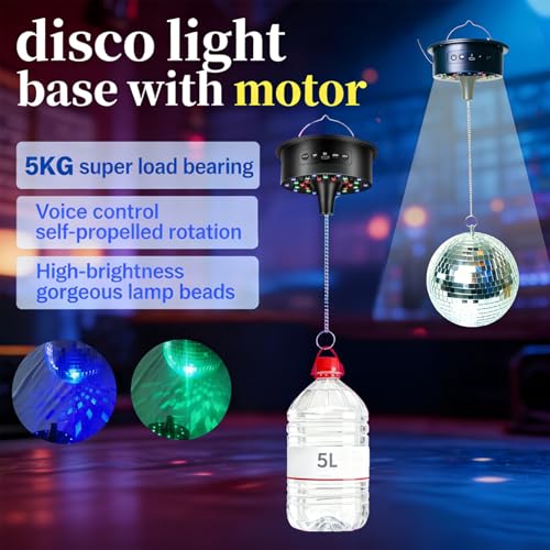 Motor para bola espejada VBESTLIFE, rotación de 360 grados con control remoto, efectos de luz múltiples, para fiestas, bodas y escenarios miniatura 2