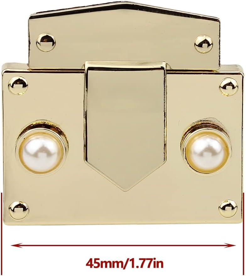 Leather Bag Women Zinc Lock Pearl Decorate Press Operate Clasps Handbag Hardware