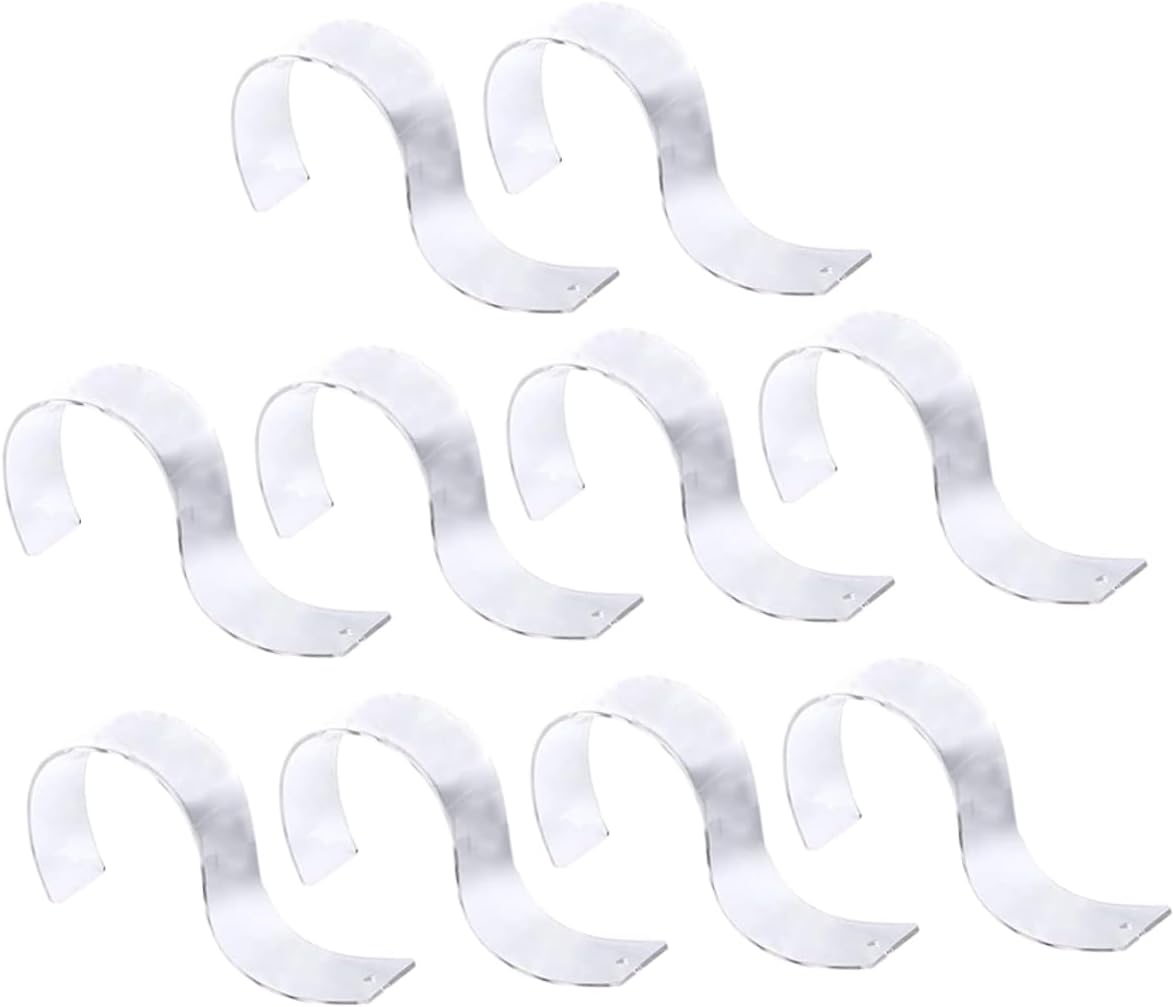 Hemobllo 10pcs S Shape Belt Display Rack Acrylic Belt Holder for Showcasing for Retail or Home Use