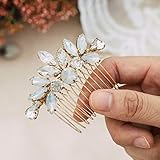 Handcess Braut-Haarkämme mit Kristallen, Hochzeits-Haarschmuck, Strass-Kopfschmuck für Braut und Brautjungfern (Gold)