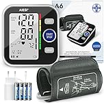 AIESI® Misuratore di Pressione da braccio professionale digitale automatico per adulti A6, 120 memorie, Alimentatore di rete e USB, Garanzia Italia 24 mesi