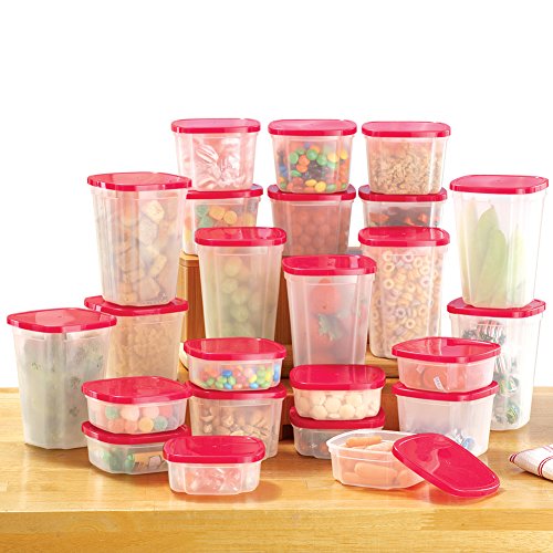 Rotating Plastic Food Storage Container System for Kitchen - 49PC