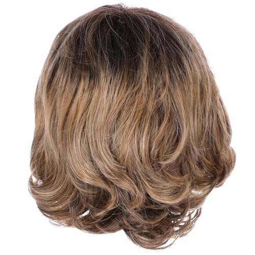 Peluca corta y rizada para mujer de estilo natural Zerodeko con cobertura total