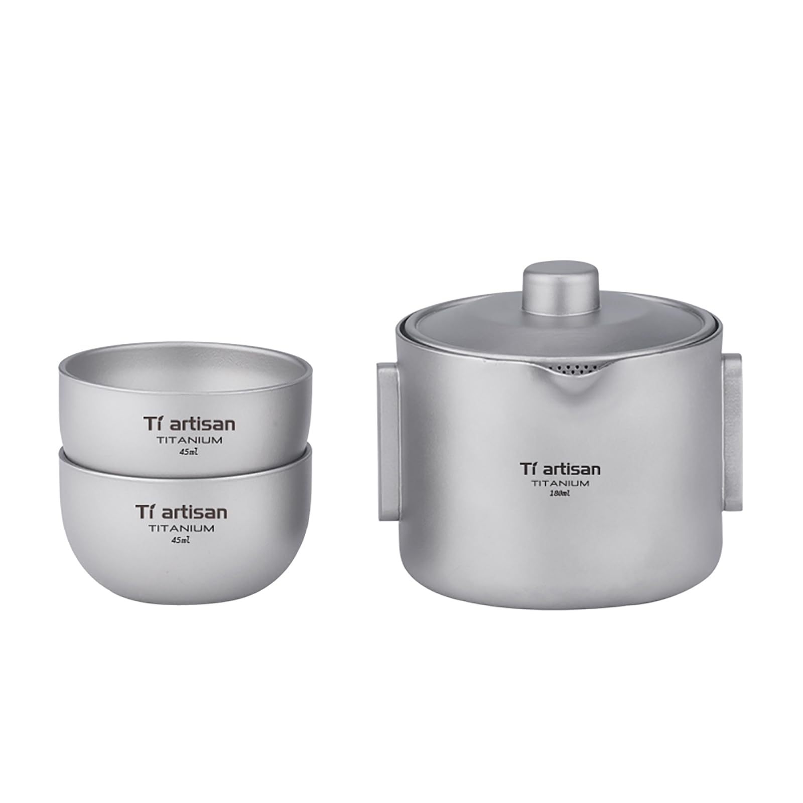 Amazon | Ti artisan チタン製茶器セット, 二重構造急須と湯呑, 180ml