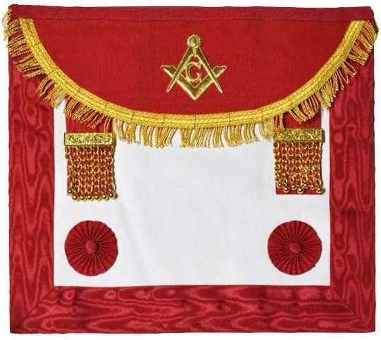 Bricks Masons Master Mason Craft Scottish Regulation Apron - Red Moire (Synthetic)