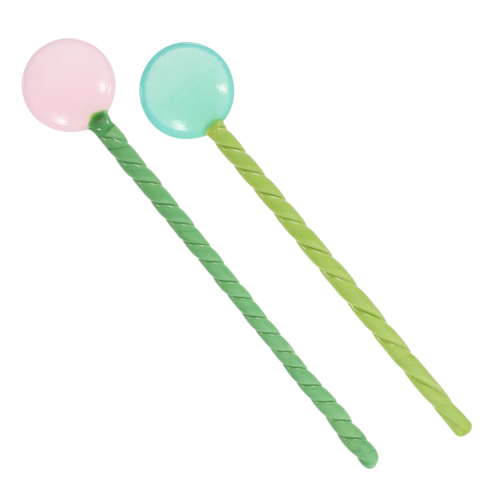 SOLUSTRE 2 Pcs Long Handle Glass Stirring Spoons Beverage Stirring Rods for Juice and Cocktails Styles for Home and Bar Use