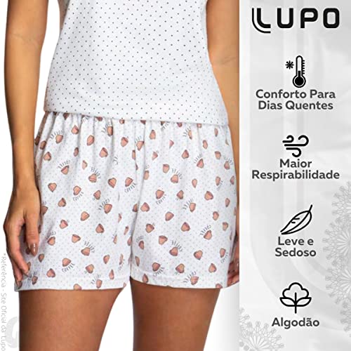 Conjunto Pijama Lupo Algodão Coffee Feminino | Branco | G | 24467-0011501120_01UN
