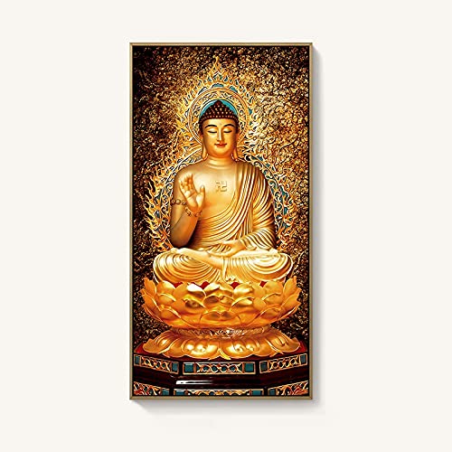 Peinture diamant Bouddha d'or 5D pour créer un salon zen et cosy