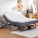 COMHOMA Adjustable Bed Frame Queen, Independent Head and Foot Incline, Adjustable Electric Bed Base with Remote Control, Easy Installation(Queen)