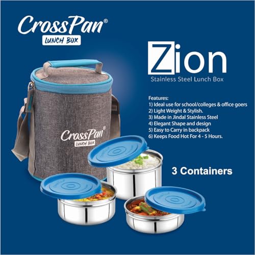 Image of Crosspan Zion Stainless Steel Lunch Box /Tiffin Box, 500 Ml