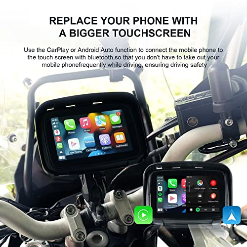 Ezonetronics 5" Motorcycle Gps Navigation Device With Wireless Carplay & Android Auto, Ipx7 Waterproof Touch Screen Support Mirror Link/Bluetooth/Fm/Siri/Gps/Google #TOP2