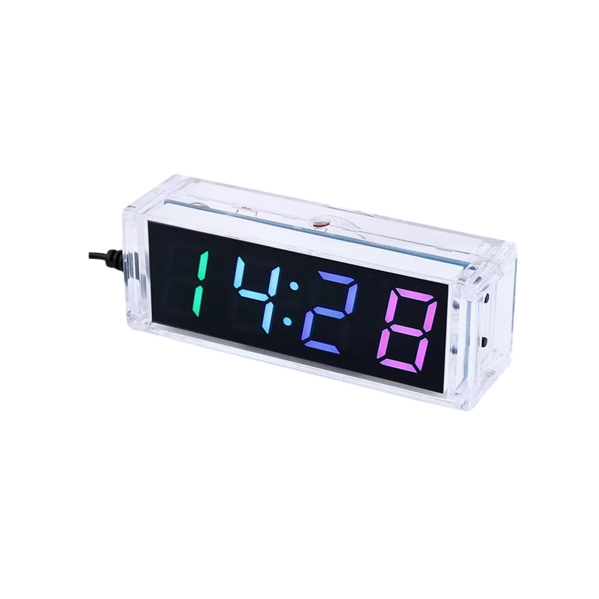 DIY Electronics Kit Clock Led Microcontroller Kit Clock Time Light/Light Sense Control ThermoTracker Meter Red/Blue Green White New 2026 Electronic & Accessories