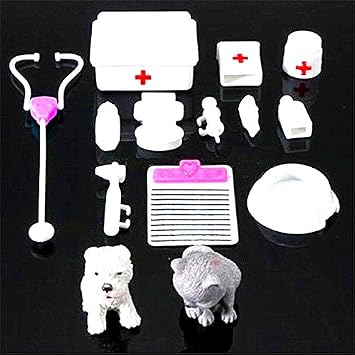 EatingBiting 14Pcs Set Mini House Miniatures Doctor Medical Equipment Kit for Bear Small House Miniatures Interest Intellectual Cultivated