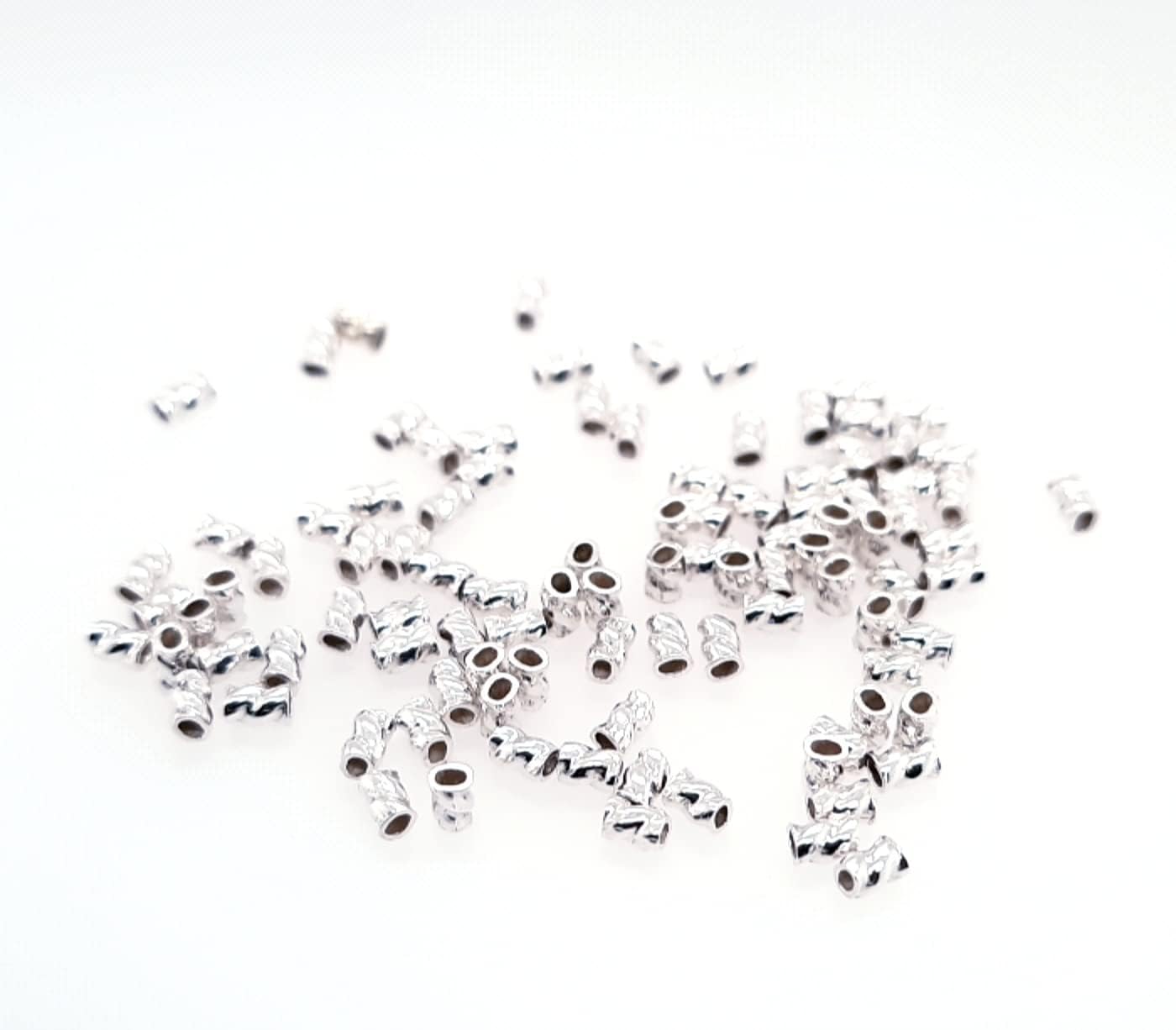 100pcs 925 Sterling Silver Twist Tube Crimp Beads, 3 X 1.5MM, by CRAFT WIRE - Image 4